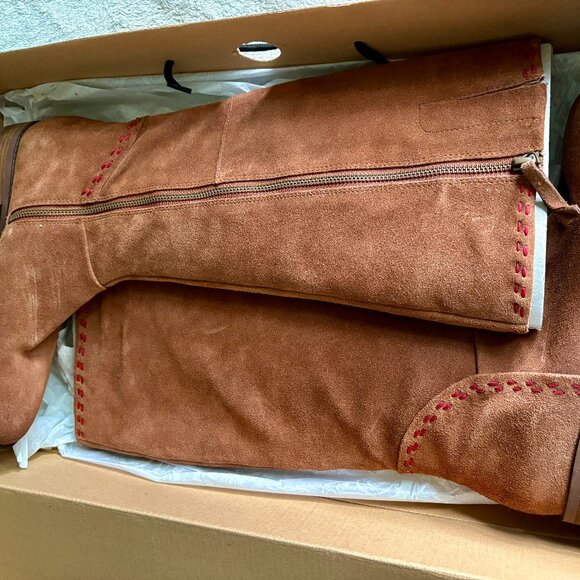 Nine West Suede Vintage America Collection Boots in Cognac, Size 7.5 New in Box - Picture 11 of 12